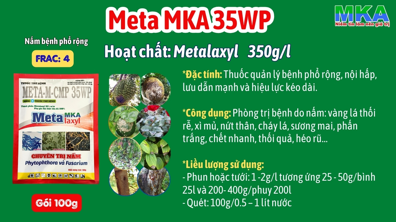 Metalaxyl MKA 35WP thuốc trừ bệnh lưu dẫn mạnh